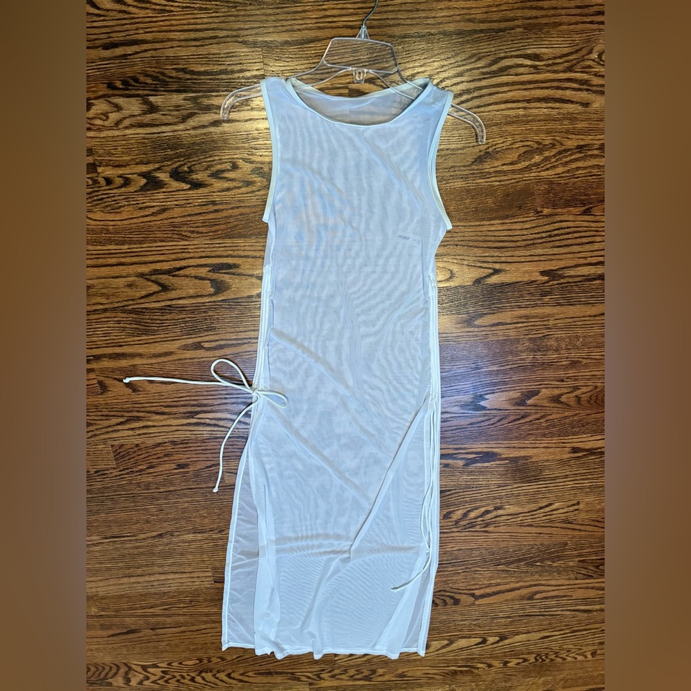 SHEIN White Sheer Skirt with Side Ties